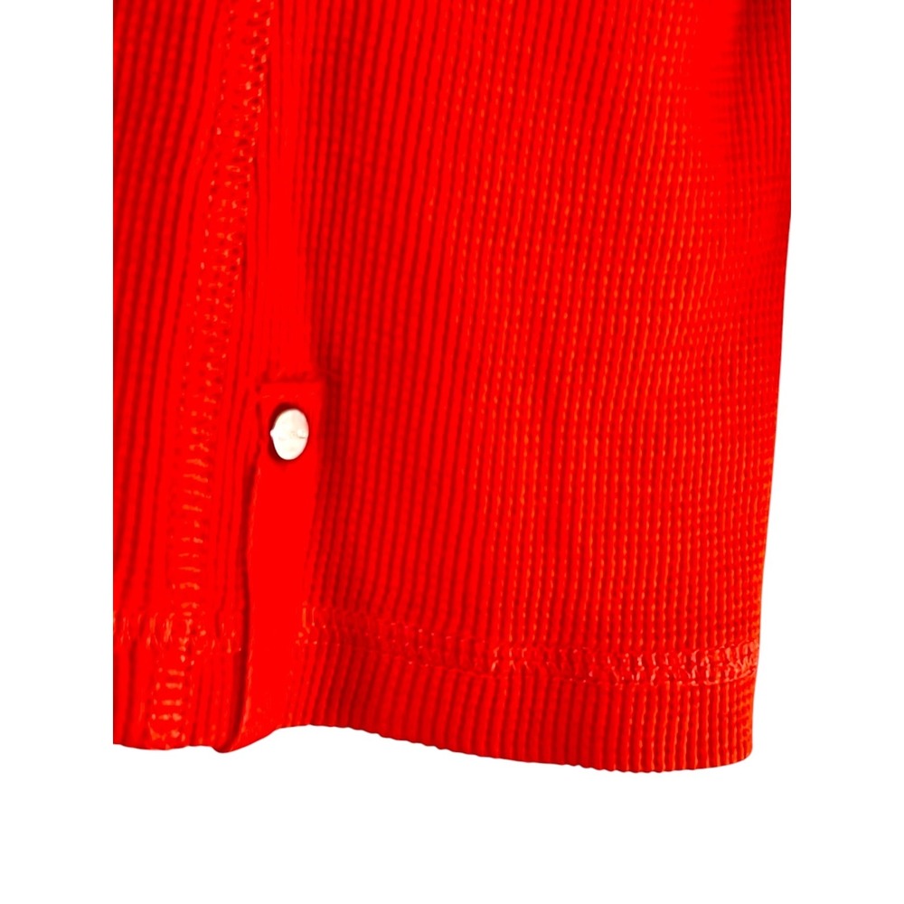 Lauren Ralph Lauren Womens Red Quarter Zip Pullover Medium Ribbed Active Top - Picture 11 of 12